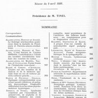 0824 - Page 776 - Société de neurologie de Paris. Séance du 2 avril 1936. Sommaire