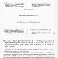 0898 - Page 850 - Société de neurologie de Varsovie. Séance du 19 décembre 1935 / Séance du 28 novembre 1935. Névraxite aiguë para-infectieuse (1. broncho-pneumonique, 2. dysentérique), par M. Sterling et Mme J. Kipmanova (Service neurologique de l'hôpital Czyste-Varsovie. Chef de service : Dr W. Sterling...)