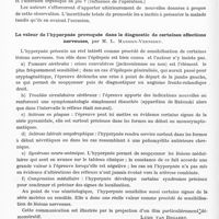 0928 - Page 880 - Sociétés. Société belge de neurologie. Séance du 29 février 1936. Cataplexie, troubles du caractère ; syndrome tumoral (?) chez une enfant de 11 ans, par MM. J. De Busscher, P. Martin et L. van Bogaert / La valeur de l'hyperpnée provoquée dans le diagnostic de certaines affections nerveuses, par M. L. Massion-Verniory