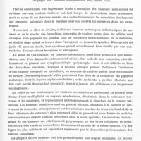 0933 - Page 885 - Analyses. Neurologie. Études générales. Bibliographie. Bumke (O.) et Foerster (O.). Neurologie spéciale I, muscles et nerfs périphériques. IX, maladies de la moelle épinière et du cerveau (fascicule 7). Spezielle Neurologie, I, Muskeln und periphere Nerven, IX, Erkrankungen des Rückenmarks und Gehirns (7)..., Handbuch der Neurologie, Springer, édit., Berlin, 1935... / Salles (Pierre). Les tumeurs mélaniques du système nerveux central... Soc. blésoise d'impression, édit. Blois, 1936