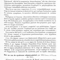 1495 - Page 1445 - Société de neurologie de Paris. Séance du 28 mai 1936. Communications. Ataxie et syndrome infundibulo-tubérien posttraumatiques, par MM. Porot, Bardenat et Choussat... / Sur un cas de syndrome adiposo-génital, par MM. Cossa et Puech...