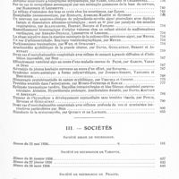 0007 - Page 3 - Tables du tome 66. Année 1936 - 2e semestre. II. Société de neurologie de Paris / III. Sociétés