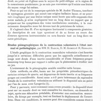 0088 - Page 40 - Société de neurologie de Paris. Séance du 2 juillet 1936. Communications. Syndrome de Parinaud avec paralysie d'un petit oblique. - Altération spéciale des réactions vestibulaires. - Rétrolatéropuslion (pseudo-ataxie dite frontale) corrigible (présentation de photographies et d'un film), par MM. J. A. Barré, Charbonnel et Uberschlag... / Etudes piézographiques de la contraction volontaire à l'état normal et pathologique, par MM. H. Baruk, D. M. Gomez et R. Rossano