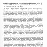 0195 - Page 147 - Société de neurologie (Société Purkyne) de Prague. Séance du 13 novembre 1935. Abcès otogène sous-dural de la fosse cérébrale moyenne, par M. Z. Kocka et Mme V. Sajdova (présentation de la malade. Clinique du Pr Precechtel et du Pr Hynek)