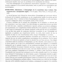 0215 - Page 167 - Analyses. Neurologie. Études générales. Bibliographie. Weisenburg et Mc Bride. L'aphasie. Etude clinique et psychologique (Aphasia. A clinical and psychological study)... Oxford University Press, Edit. Londres, 1935... / Spire-Weil (Madeleine). L'hémiplégie de la scarlatine chez l'enfant. Ses rapports avec l'encéphalite aiguë..., Thèse Paris..., 1936 / Mir-Sepassy (Abdol-Hossein). Les caractères dits hystéroïdes des crises oculogyres diencéphaliques et leur signification physio-pathologique..., Bosc, édit., Lyon, 1935
