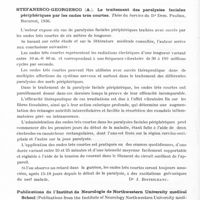 0218 - Page 170 - Analyses. Neurologie. Études générales. Bibliographie. Faveret (Paul). La schizophrénie et les états schizoïdes dans le milieu militaire... Bosc. édit., Lyon, 1935 / Stefanesco-Georgesco (A.). Le traitement des paralysies faciales périphériques par les ondes très courtes. Thèse du Service du Dr Dem. Paulian, Bucarest, 1936 / Publications de l'Institut de neurologie de Northwestern University medical School (Publications from the Institute of Neurology Northwestern University medical School)...