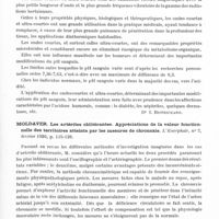 0323 - Page 275 - Analyses. Neurologie. Études spéciales. Électrologie. Iliesco Adrei (Gh.). Les modifications du pH sanguin à l'homme sous l'action des ondes ultra-courtes. Thèses..., Bucarest (1936) / Moldaver. Les artérites oblitérantes. Appréciations de la valeur fonctionnelle des territoires atteints par les mesures de chronaxie. L'Encéphale... / Mollaret (Pierre). L'influence de la posture sur l'excitabilité neuromusculaire. Variations de la chronaxie des antagonistes chez le chien par modifications posturales locales et contra-latérales. Journal de physiologie et de pathologie générale...