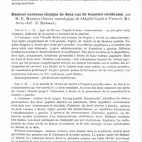 0698 - Page 650 - Société de neurologie de Varsovie. Séance du 26 mars 1936. Consacrée à l'anatomie pathologique. Syringomyélie occulte, par MM. W. Sterling et W. Jakimowicz (Service neurologique à l'hôpital Czyste à Varsovie. Chef du service : Dr W. Sterling... et laboratoire neurobiologique de la Société des sciences à Varsovie. Chef : Pr K. Orzechowski) / Résumé anatomo-clinique de deux cas de tumeurs cérébrales, par M. E. Herman (Service neurologique de l'hôpital Czyste à Varsovie. Médecin-chef : E. Herman)