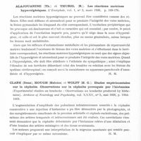 0714 - Page 666 - Analyses. Neurologie. Études générales. Physiologie. Uprus (V.), Gaylor (J. B.), Williams (D. J. et Carmichael (E. Arnold). Vaso-dilatation et vaso-constriction : réponse au refroidissement et au réchauffement du corps. Etude sur des malades hémiplégiques (Vaso-dilatation and vaso-constriction in response to warming and cooling the body : a study in patient with hemiplegia). Brain... / Séméiologie. Alajouanine (Th.) et Thurel (R.). Les réactions motrices hyperalgésiques. L'Encéphale... / Clark (Dean), Hough (Heloise) et Wolff (H. G.). Etudes expérimentales sur la céphalée. Observations sur la céphalée provoquée par l'histamine (Experimental studies on headache : observations on headache produced by histamine). Archives of Neurology and Psychiatry... / Ganfani (Giuseppe). Le renforcement du signe de Babinski (Il rinforzo del fenomeno di Babinski). Rivista sperimentale di Freniatria...