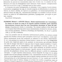 0717 - Page 669 - Analyses. Neurologie. Études générales. Intoxications. Birkauser (Hans). Recherches concernant le métabolisme chez l'homme avant et pendant l'administration de morphine (Stoffwechseluntersuchungen am Menschen vor und während der Morphinverabreichung). Archives suisses de Neurologie et de Psychiatrie... / Fleming (Robert) et Stotz (Elmer). Etude expérimentale sur l'alcoolisme. La teneur en alcool du sang et du liquide céphalo-rachidien après injection intraveineuse d'alcool dans les cas d'alcoolisme chronique et dans les psychoses (Experimental studies in alcoholism. The alcohol content of the blood and cerebrospinal fluid following intravenous administration of alcohol in chronic alcoholism and the psychoses). Archives of Neurology and Psychiatry... / Mac Ewen (E. M.) et Buchanan (A. R.). Les cellules du système nerveux dans l'intoxication aiguë et chronique par la morphine (Cells of nervous system in chronic morphinism). Archives of Neurology and Psychiatry...