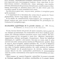 0807 - Page 759 - Société de neurologie de Paris. Séance du 3 décembre 1936. Communications. Ramollissement hémorragique d'origine veineuse chez un enfant atteint de malformations cardiaques, par MM. Armand-Delille, J. Lhermitte et R. Lesobre / Arachnoïdite syphilitique de la grande citerne, par MM. David, H. Berdet, L. Guillaumat et H. Askenasy