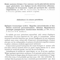0832 - Page 784 - Société de neurologie de Paris. Séance du 3 décembre 1936. Communications. Troubles sensitifs dans l'acrocyanose (Travail de la chaire de clinique endocrinologique de la Faculté de médecine de Montévidéo), par MM. J. C. Mussio-Fournier et F. Rawak / Etude anatomo-clinique d'un nouveau cas de polyradiculo-névrite aiguë généralisée avec diplégie faciale, dissociation albumino-cytologique de terminaison rapide par paralysie des muscles respiratoires, par MM. Th. Alajouanine, Th. Hornet, G. Boudin et Faulong / Addendum à la séance précédente. Epilepsie traumatique tardive. Esquilles intracérébrales et bloc fibreux cicatriciel paraventriculaire. Ablation. Hyperthermie prolongée postopératoire. Amélioration durable, par MM. David, J. Sauvain et H. Askénasy