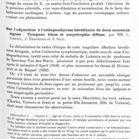 0141 - Page 89 - Société de neurologie de Paris. Séance du 7 janvier 1937. Communications. Sur le mécanisme de certaines hypertensions artérielles d'origine centrale. Etude de deux cas d'hypertension artérielle paroxystique au cours d'interventions sur la fosse cérébrale postérieure, par MM. Marcel David et Harden Askenasy / Sur l'adjonction à l'ostéopsathyrose héréditaire de deux nouveaux signes : tympans bleus et amyotrophie diffuse, par MM. L. Cornil, J. Berthier et A. Sild