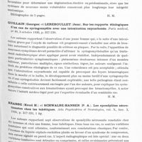 0195 - Page 143 - Analyses. Neurologie. Études spéciales. Moelle. Gozzano (Mario). De l'histopathologie et de la pathogénie de la sclérose latérale amyotrophique (Sulla istopatologia e la patogenesi della sclerosi laterale amiotrofica). Rivista di Neurologia... / Guillain (Georges) et Lereboullet (Jean). Sur les rapports étiologiques d'un cas de syringomyélie avec une intoxication oxycarbonée. Paris médical... / Krabbe (Knud H.) et Schwalbe-Hansen (P. A.). Les spondylites nécrotisantes chez les tabétiques. Acta Psychiatrica et Neurologica...