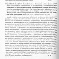 0196 - Page 144 - Analyses. Neurologie. Études spéciales. Moelle. Vires et Serre (H.). Syndrome de Landry cliniquement primitif. Archives de la Société des sciences médicales de Montpellier... / Walshe (M. R.) et Ross (Jean). Le tableau clinique des petites lésions médullaires associées à des traumatismes du rachis cervical ; considérations particulières sur la valeur diagnostique et localisatrice des réflexes tendineux du bras (inversion du réflexe radial). (The clinical picture of minor cord lesions in association with injuries of the cervical spine : with special reference to the diagnostic and localizing value of the tendon reflexes of the arm (inversion of the radial reflex). Brain... / Épilepsie. Aranovich (Julio). Étude anatomo-pathologique de l'épilepsie (Estudios sobre anatomia patologica de la epilepsia), Thèse...