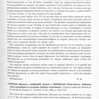 0317 - Page 265 - Analyses. Neurologie. Études générales. Physiologie. Lemere (Frédérick). De la signification des différences individuelles dans le rythme de Berger (The significance of individual differences in the Berger rhythm). Brain... / Loeper (Maurice), Lemaire (André) et Merklen (Félix-Pierre). Réflexes sino-carotidiens et pression céphalo-rachidienne. Comptes rendus des séances de la Société de biologie...