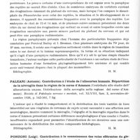 0584 - Page 536 - Analyses. Neurologie. Études générales. Anatomie. Krabbe (Knud H.). Etudes sur l'existence d'une paraphyse dans les embryons de mammifères (Studies on the existence of a paraphysis in mammalian embryos). Brain... / Paleari (Antonio). Contribution à l'étude de l'allocortex humain. Répartition de la névroglie dans la région de la corne d'Ammon (Contributo allo studio dell' allocorteccia umana. Distribuzione della nevroglia nella regione del corno d'Ammone). Rivista di Patologia nervosa e mentale... / Ponzoni (Luigi). Contribution à la connaissance des voies efférentes du globus pallidus (Contributo alla conoscenza delle vie efferenti del globus pallidus). Rivista sperimentale di Freniatria...