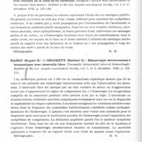 0600 - Page 552 - Analyses. Neurologie. Études spéciales. Méninges. Gaujoux (E.), Recordier (M.), Lena (D.) et Andrac (M.). Recherches sur la perméabilité des méninges au salicylate de soude introduit par voie endoveineuse. Marseille médical... / Martin (Helen Eastman) et Courville (Cyril B.). Maladie de Hodgkin avec atteinte de la dure-mère cérébrale (Hodgkin's disease with involvement of the cranial dura mater). Bulletin of the Los Angeles neurological Society... / Raney (Rupert B.) et Crockett (Herbert G.). Hémorragie intracrânienne traumatique avec intervalle libre (Traumatic intracranial interval hémorrhage). Bulletin of the Los Angeles neurological Society... / Thomas (F.). Considérations anatomo-cliniques sur l'hémorragie sous-arachnoïdale d'origine anévrysmale. Leur intérêt en médecine légale. Ann. d'anat. path. et d'anat. norm. méd. chir...