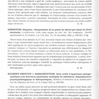 0726 - Page 678 - Analyses. Neurologie. Études spéciales. Moelle. Darier (J.). Ulcères trophiques de la bouche et des fosses nasales (Mal perforant bucco-nasal des tabétiques) et le problème des nerfs trophiques). Annales de dermatologie et de syphiligraphie... / Disertori (Beppino). Compression de la queue de cheval par kyste du filum terminale (Compression della coda equina da cisti del filo terminale). Rivista sperimentale di Freniatria... / Gilbert-Dreyfus et Zarachovitch. Gros orteil d'apparence syringomyélique avec fractures spontanées multiples du métatarse. Considérations physiopathologiques et thérapeutiques. Bulletins et mémoires de la Société médicale des hôpitaux de Paris...