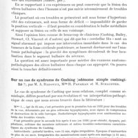 0799 - Page 749 - Société de neurologie de Paris. Séance du 3 juin 1937. Communications. De la séméiologie des olives bulbaires, par Mme Nathalie Zand... / Sur un cas de syndrome de Cushing (adénome simple cushingifié ?), par M. A. Radovici, Mlle R. Papazian et M. Schachter