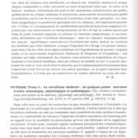 0844 - Page 794 - Analyses. Neurologie. Études générales. Physiologie. Masserman (Jules H.). Action du sodium amytal et d'autres substances sur la capacité réactionnelle de l'hypothalamus du chat (Effects of sodium amytal and other drugs on the reactivity of the hypothalamus of the cat). Archives of Neurology and Psychiatry... / Putnam (Tracy J.). La circulation cérébrale ; de quelques points nouveaux d'ordre anatomique, physiologique et pathologique (The cerebral circulation ; some new points in its anatomy, physiology and pathology). The Journal of Neurology and Psychopathology...