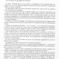 0168 - Page 126 - Société de neurologie de Paris. Séance du 6 mars 1941. Sur une variété d'encéphalose avec atrophie cérébrale objectivée in vivo par l'encéphalographie et vérifiée chirurgicalement. Biopsie, par J. A. Chavany et S. Daum (Travail de la Clinique neurochirurgicale de l'Hôpital de la Pitié) / Syndrome de Gélineau : narcolepsie. Cataplexie. Action thérapeutique du sulfate de phényl-amino-propane et de l'éphédrine, par H. Claude, S. de Sèze et Tardieu