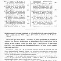 0177 - Page 135 - Société de neurologie de Paris. Séance du 3 avril 1941. Sommaire / Hémiatrophie faciale, linguale et vélo-palatine, et maladie de Basedow associées, par MM. Jacques Decourt, M. Audry et J. Blanchard
