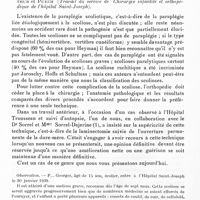 0192 - Page 150 - Société de neurologie de Paris. Séance du 3 avril 1941. Pupillotonie, aréflexie tendineuse généralisée, crises gastriques ; problèmes posés par l'absence d'étiologie syphilitique, par M. J. Sigwald / Paraplégie scoliotique guérie par laminectomie suivie de l'ouverture permanente de la dure-mère, par MM. André-Thomas, Oberthur et Puech (Travail du service de chirurgie infantile et orthopédique de l'hôpital Saint-Joseph)