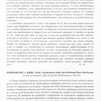 0418 - Page 376 - Analyses. Neurologie. Études générales. Moelle. Bogaert (Ludo van). Les déterminations optiques de l'anémie pernicieuse. Journal belge de neurologie et de psychiatrie... / Constantini et Kehl. Pour l'arthrodèse dans les arthropathies tabétiques. La Presse médicale...