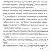 0520 - Page 478 - Analyses. Neurologie. Études générales. Bibliographie. Villey-Desmeserest (R. H. J.). Les sympathomes embryonnaires... Thèse, Paris, 1941 / Sturup (Georg K). Douleur viscérale. Réactions pléthysmographiques à la douleur. Dilatation de l'oesophage (Visceral pain. Plethysmographic pain-reactions. Dilatation of the oesophagus)... Nyt Nordisk Forlag, Arnold Busck, Copenhague, et H. K. Lewis, Londres, 1940 / Chirurgie nerveuse. David (Marcel) et Ferrey (Daniel). Sur l'activité du centre neurochirurgical de la IIe armée. A propos du traitement des blessures cranio-cérébrales. Mémoires de l'Académie de chirurgie...