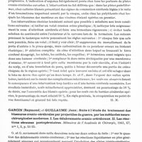 0521 - Page 479 - Analyses. Neurologie. Études générales. Chirurgie nerveuse. David (Marcel) et Ferrey (Daniel). Sur l'activité du centre neurochirurgical de la IIe armée. A propos du traitement des blessures cranio-cérébrales. Mémoires de l'Académie de chirurgie... / Garcin (Raymond) et Guillaume (Jean). Suite à l'étude du traitement des blessures cranio-cérébrales par projectiles de guerre, par les méthodes neuro-chirurgicales modernes. I. Les délabrements cranio-cérébraux. II. Les réactions séreuses postopératoires. Mémoires de l'Académie de chirurgie...