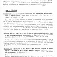 0535 - Page 493 - Analyses. Neurologie. Études spéciales. Crane. Roger (H.), Schachter (M.) et Boudouresques (J.). Le syndrome de Morgagni (hyperostose frontale interne, virilisme et obésité). Paris médical... / Diencéphale. Benetato (Gr.). L'action de l'acétylcholine sur les centres tensio-régulateurs de l'hypothalamus. Comptes rendus des séances de la Société de biologie... / Benetato (Gr.) et Munteanu (N.). Sur la libération d'acétylcholine dans le sang veineux du cerveau par excitation de l'hypothalamus. Comptes rendus des séances de la Société de biologie... / Caussade, Neimann et Mlle Bitschine. Formes insolites de l'acrodynie. - Caussade, Neimann et Watrin. La mort et les lésions anatomo-histologiques de l'acrodynie (Revue médicale de Nancy...)