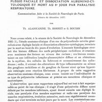 0589 - Page 547 - Mémoires originaux. Étude anatomo-clinique d'un cas de poly-radiculo-névrite aiguë généralisée avec diplégie faciale et dissociation albumino-cytologique et mort au 8e jour par paralysie respiratoire. Communication faite à la Société de neurologie de Paris. (Séance de décembre 1937), par Th. Alajouanine, Th. Hornet et G. Boudin