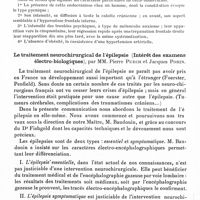 0623 - Page 581 - Société de neurologie de Paris. Séance du 6 novembre 1941. Endocraniose diffuse avec hyperostose frontale interne, chez un homme. Troubles psychiques qui s'améliorent après une trépanation, mais récidivent après un intervalle de dix ans, par MM. D. Petit-Dutaillis, R. Messimy, Ch. Ribadeau-Dumas et P. Torre / Le traitement neurochirurgical de l'épilepsie (intérêt des examens électro-biologiques), par MM. Pierre Puech et Jacques Porin