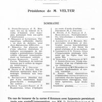0638 - Page 596 - Société de neurologie de Paris. Séance du 4 décembre 1941. Sommaire / Un cas de tumeur de la corne d'Ammon avec hyposmie persistant trois ans après l'intervention, par MM. D. Petit-Dutaillis et R. Messimy