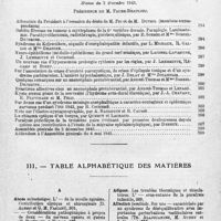 0009 - Page 7 - Tables du tome 75. Année 1943. II. Société de neurologie de Paris / III. Table alphabétique des matières