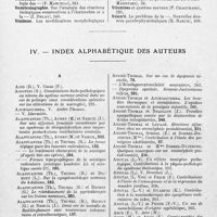 0020 - Page 18 - Tables du tome 75. Année 1943. III. Table alphabétique des matières / IV. Index alphabétique des auteurs