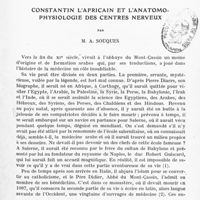 0031 - Page 1 - Mémoire original. Constantin l'africain et l'anatomo-physiologie des centres nerveux, par M. A. Souques
