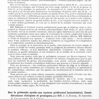 0054 - Page 24 - Société de neurologie de Paris. Séance du 7 janvier 1943. Troubles pyramidaux de type déficitaire et contractures réflexes après traumatisme périphérique, par M. J. A. Barré / Sur le prétendu syndrome moteur préfrontal homolatéral. Considérations cliniques et pratiques, par MM. J.-A. Barré, H. Giroire, A. Charbonnel et J. Colas