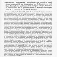 0065 - Page 35 - Société de neurologie de Paris. Séance du 4 février 1943. Paraplégie traumatique datant de 15 ans. Intervention. Guérison, par M. Daniel Ferey... / Tremblement spasmodique intentionnel des membres supérieurs, consécutif à une intoxication par le bromure de méthyle. Exemple de syndrome strié d'origine toxique, rappelant le tremblement de la pseudosclérose de Westphal-Strümpell, par MM. F. Thiébaut, S. Daum et H. Henrot / Méningite séreuse encéphalitique à forme pseudotumorale, apparemment guérie par trépanation décompressive (Intérêt des examens d'électro-biologie cérébrale), par MM. P. Puech, S. Triéffry, Me Lerique et P. Desclaux
