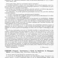 0084 - Page 54 - Analyses. Neurologie. Études générales. Bibliographie. Rohmer (Francis). De l'intérêt du syndrome pyramidal déficitaire dans le diagnostic des hémisphères cérébraux..., Jean de Bussac édit., Clermont-Ferrand, 1942 / Marlot (H.). Hérédité similaire dans la paralysie générale..., Thèse Paris, 1941 / Lemaire (François). Contribution à l'étude du syndrome de Morgagni-Morel..., Thèse Paris..., 1941