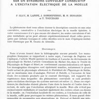 0157 - Page 127 - Mémoires originaux. Sur un syndrome convulsif consécutif à l'excitation électrique de la moelle, par P. Gley, M. Lapipe, J. Rondepierre, M. H. Horande et T. Touchard