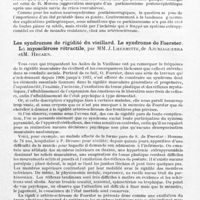 0173 - Page 143 - Société de neurologie de Paris. Séance du 6 mai 1943. Syndrome parkinsonien après spoliation sanguine, par M. Faure-Beaulieu et Mme Popp-Vogt / Les syndromes de rigidité du vieillard. Le syndrome de Foerster. La myosclérose rétractile, par MM. J. Lhermitte, de Ajuriaguerra et M. Hecaen