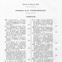 0180 - Page 150 - Société de neurologie de Paris. Séance du 10 juin 1943. Sommaire