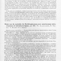 0187 - Page 157 - Société de neurologie de Paris. Séance du 10 juin 1943. Electro-encéphalogramme dans les traumatismes cranio-cérébraux. Sa valeur diagnostique, pronostique et médico-légale, par MM. P. Puech, Mme Lerique et J. Lerique / Deux cas de maladie de Recklinghausen avec neurinomes intracraniens et intrathoraciques, par MM. Th. Alajouanine, R. Thurel, G. Richet et J. Nehlil