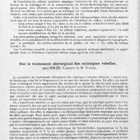 0216 - Page 186 - Société de neurologie de Paris. Séance du 24 juin 1943. Formes topographiques de la sciatique radiculaire (Sciatique lombaire L5 et sciatique sacrée S1), par MM. Th. Alajouanine et R. Thurel / Sur le traitement chirurgical des sciatiques rebelles, par MM. E. Carrot et M. David