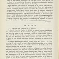 0410 - Page 398 - Revue bibliographique. I. Histoire de la médecine. Allemagne. Die Gicht des Chemikers Jacob Berzelius, und anderer hervorragender Manner von Dr. Wilhelm Ebstein. Stuttgart, F. Enke 1904 (Voorthuis) / Angleterre. I-em-hotep, the Egyptian god of medicine