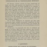 0075 - Page 73 - 4e question. Unification de la terminologie médicale / 5e question. Unification des Tables de Matières