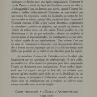 0007 - Page 5 - Cours professés à l'Ecole d'Anthropologie 1905-1929