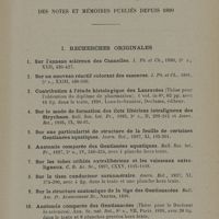 0017 - Page 15 - Liste chronologique des Notes et Mémoires publiés depuis 1890. I. Recherches originales